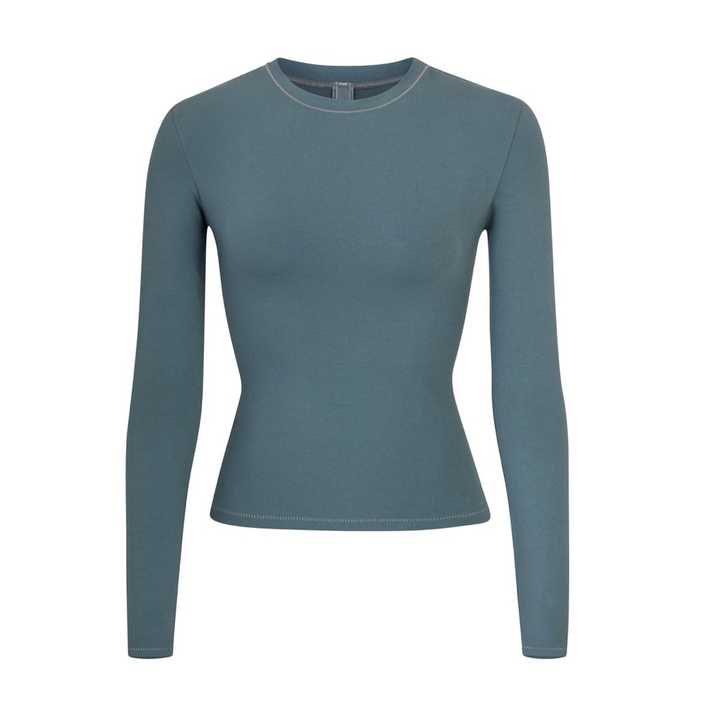 Skims Cotton Jersey Long Sleeve T-Shirt - Picture 2 of 5